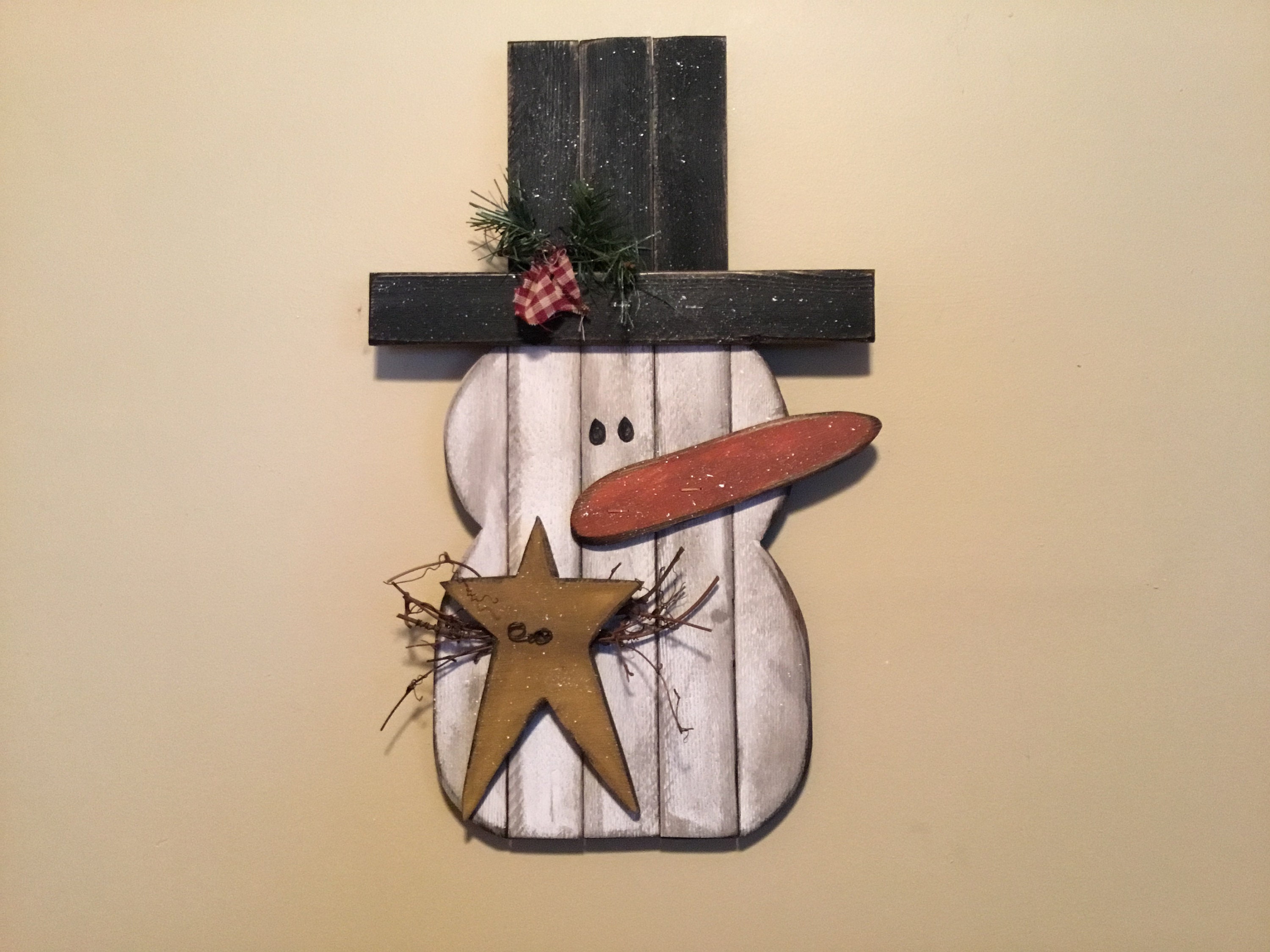 Wood Lathe Snowman/ Handmade/ Winter Decor/ Primitive/ Hanging Etsy
