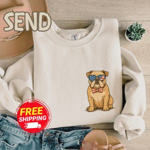 Dog Mom Shirt, Patriotic Bulldog Shirt, 4th of July Pup Shirt, USA Flag Pet Tee, Independence Day Shirt, Freedom Tee, Funny Bulldog Shirt