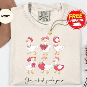 Silly Goose First Grade Teacher Shirt, Cute Floral Teacher Tee, Back to School Shirt, Funny Teacher Gift, Teacher Silly Goose Shirt
