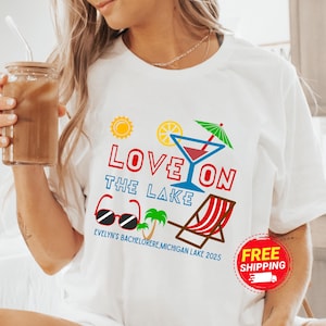Custom Martini Girl Trip Lake Bach Party, Love on the Lake Bachelorette Party Shirts, Camp Bride Tees, Camping Hiking Bride, Bach Gifts