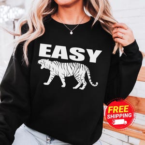 Easy Tiger T-Shirt, Retro Tiger Graphic Tee, Vintage Oversized Shirt, Trendy Distressed Grunge Top, Indie Boho Aesthetic Tee, Gift for her