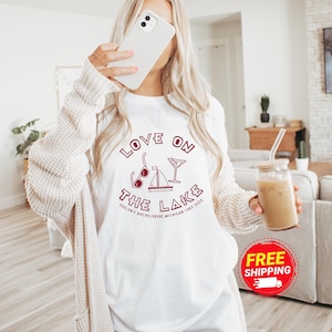 Love on the Lake Bachelorette Party Shirts, Custom Martini Girl Trip Lake Bach Party, Camp Bride Tees, Camping Hiking Bride, Bach Gifts
