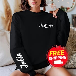 Custom Name Volleyball Sweatshirt, Personalized Volleyball T-Shirt, Volley ball Player Gift, High School Volleyball Tee, Teen Volleyball