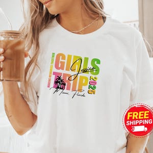 Bachelorette Party Shirt, Girls Trip Custom Name Tee, Matching Bridesmaid Shirts, Girls Getaway Vacation Top, Bride Squad Travel Shirt