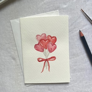 Handgemalte Aquarell Liebeskarten, Grußkarten, Lollipop, handmade, originale Kunstwerk, Liebeskarte, Valentinstag, acuarela, Geburtstag