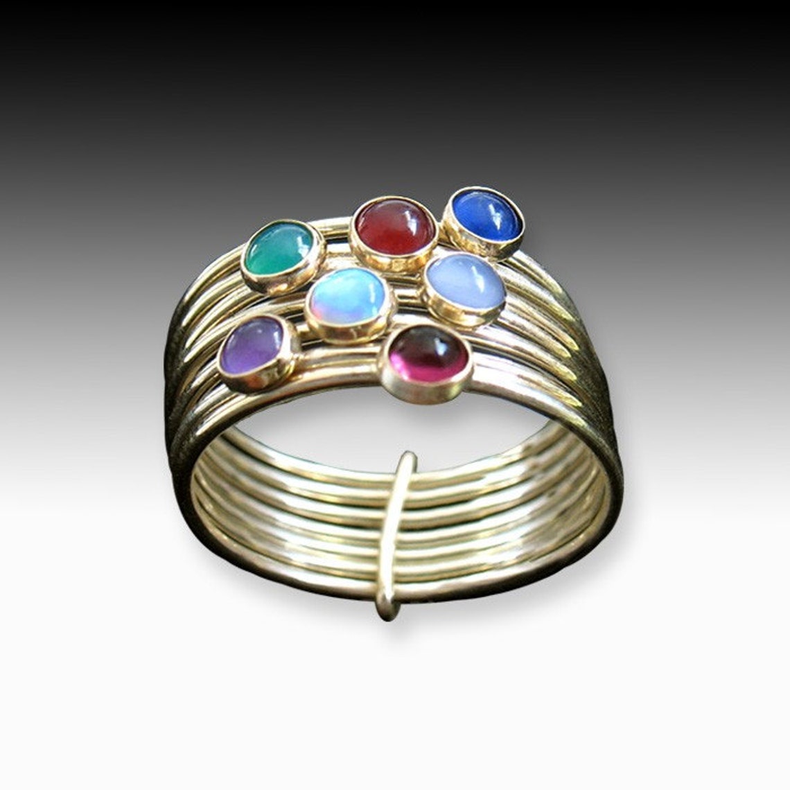 Weekdays Ring Your Week Ring Gold Rings With Semi-precious Stones - Etsy