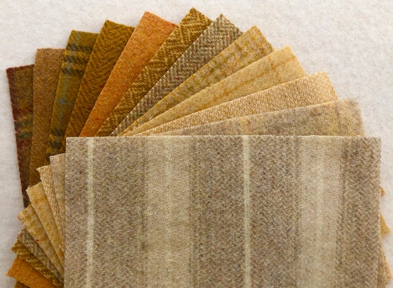 Yellow & Gold Felted Wool Fabric Appliqué Pack (12 pc, 5x7")