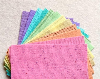 手染めウールフェルト、SPRINGアップリケパック、手染めウール12枚