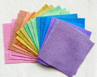 Hand Dyed Wool Felt, Pastels Applique Pack, 18 pieces of Hand Dyed Wool