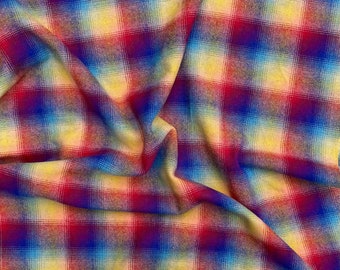 Rainbow Plaid 25" x 58" Felted Wool Fabric