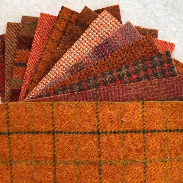 Orange Applique Pack, Tissu de laine feutrée, 12 morceaux de laine, 5 » x 7 »