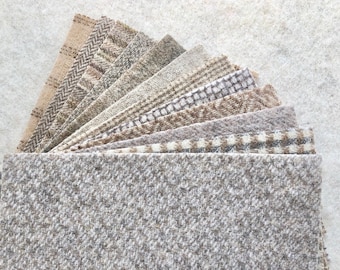 オートミールアップリケパック、フェルトウール生地、ウール12枚、5インチ×7インチ