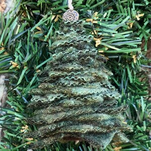 Handmade Wool Green Cedar Pine Tree Christmas Ornament image 2