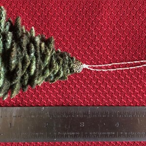 Handmade Wool Green Cedar Pine Tree Christmas Ornament image 4