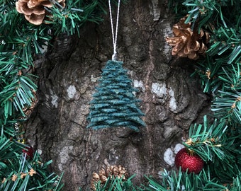 Handmade Wool Juniper Tree Christmas Ornament