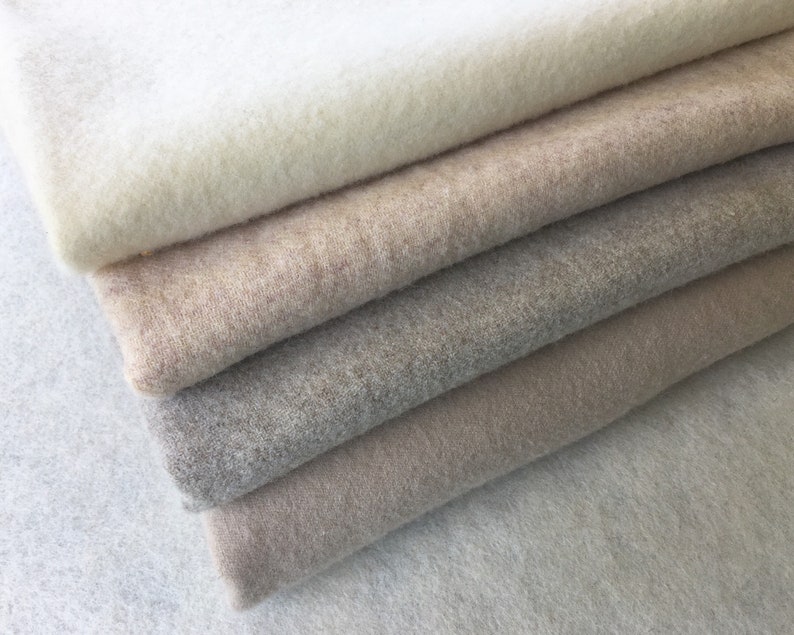Wool Fabric Oatmeal Heather One Quarter Yard of Felted Wool Etsy