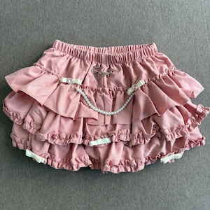 super cute pink handmade remake skirt lolita skirt lace skirt pearl skirt for women girl party travel skirt