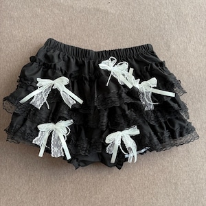 super cute black handmade remake skirts lace bow skirt y2k skirt mini skirt cute skirt for women girl party skirt lolita skirt