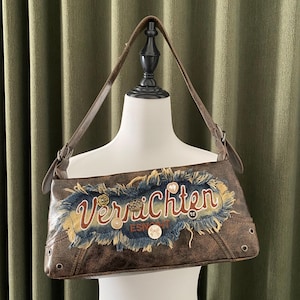 Y2K Remake Handmade Punk Shoulder Bag PU Leather Handbag  Button Bag Crossbody bag Retro Underarm Bag for women girl party travel