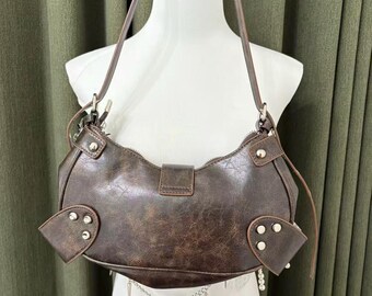 Y2K Handmade Remake Shoulder Bag Punk Style Handbag Gothic Bag Y2k