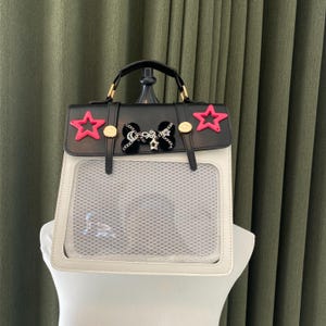 Super nette handgemachte Remake Ita Rucksack Mini Rucksack Tasche Big Star Bogen Ita Tasche Fenster Tasche Pin Display Tasche Y2K ita Tasche für Frauen Mädchen