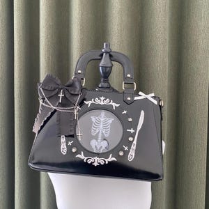 Gothic Handmade Ita Bag Lolita bag Remake Ita Handbag Rivet Ita Big Tote Bag Y2K Ita Bag  DIY Ita Bag Pin Display bag Anime Ita Bag
