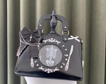 Gothic Handmade Ita Bag Lolita bag Remake Ita Handbag Rivet Ita Big Tote Bag Y2K Ita Bag  DIY Ita Bag Pin Display bag Anime Ita Bag