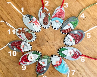 Precious Hand Painted Ornaments on Sliced Wood