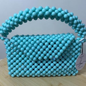 Chic Turquoise Beaded Clutch - Perfect for Any Occasion