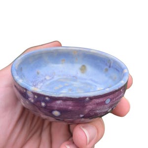 Speckled Polka Dot Trinket Bowl: Purple & Periwinkle Ceramic, 3&quot;