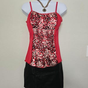 Vintage Y2K red cami blouse size medium, Y2K red sexy camisole, 2000s red cami blouse