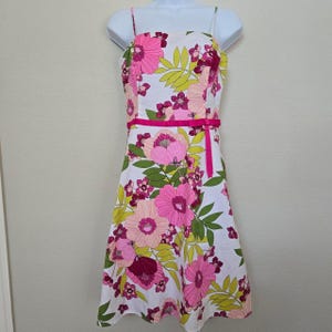 Vintage Y2K 2000s Floral dress, Y2K fairycore floral sleeveless dress, Y2K floral pink white mini dress