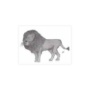 Artistic Postcard Bundle with Envelopes - Lion Design, Greeting Cards, Wildlife Art, Stationery Set, Animal Lover Gift