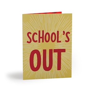 Afgesneden kaarten: set wenskaarten School's Out Edition | Brutale kaarten voor schone vakanties en geen spijt | 16/8/24 stuks