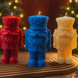 Unique Nutcracker Candle for Holiday Season-Hand Poured, New Year Eve Gift, Holiday Gift, Nutcracker Statue, Christmas Home Decor,