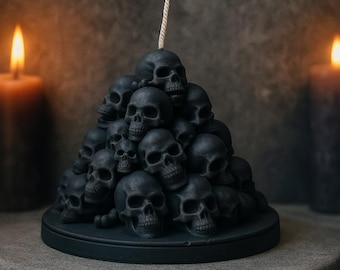 Handmade Skull Mountain Candle: Gothic Soy Wax Sculpture