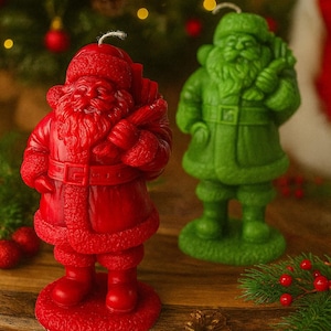 Handmade Santa Claus Candle: Soy Wax Christmas Decoration