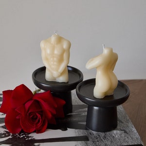 Soy Wax Body Candle Set: Sculptural Male & Female Torso Candles