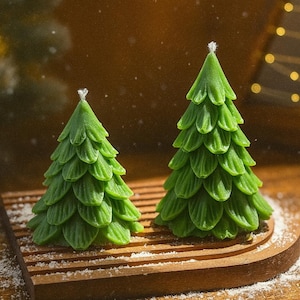 Handmade Christmas Tree Candle: Soy Wax Holiday Decor