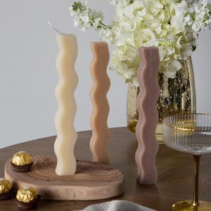 Wave Taper Candle: Hand-Poured Soy Wax, Scented Candle