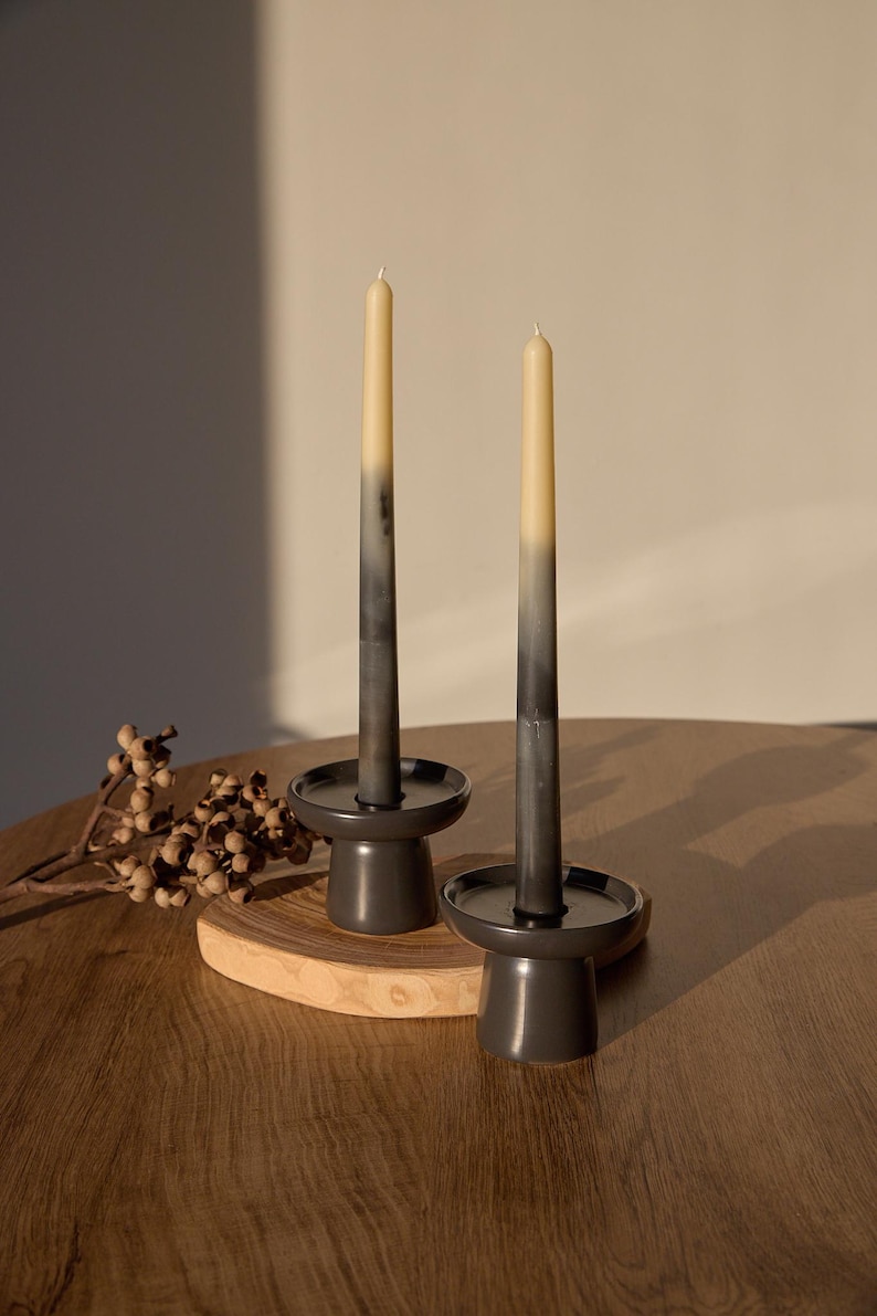 Hand-poured soy taper candles in pastel colors