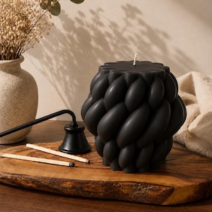 Large Sculptural Knot Candle | Bubble Knit Organic Modern Decor