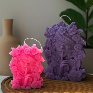 Flower Goddess Soy Wax Candle: Feminine Home Decor Statue