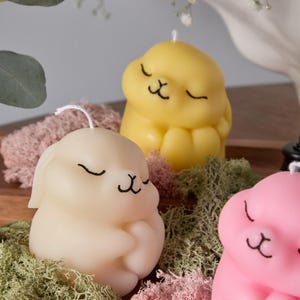 Adorable Bunny Candle - Handmade Soy Wax Rabbit Candle, Easter Bunny Candle, Baby Shower Gift, Gift For Her, Gift For Mom ,Easter Decor