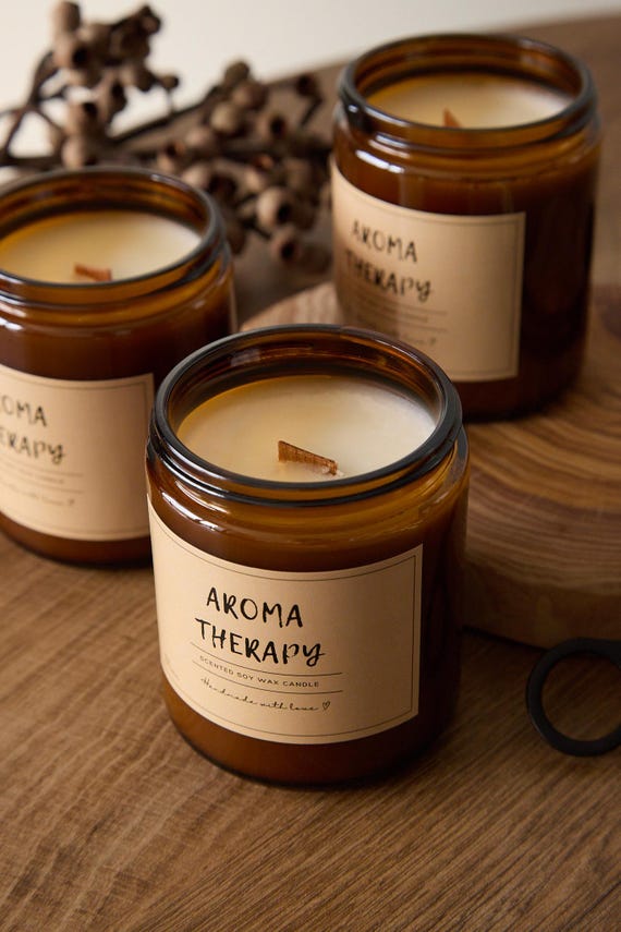 Wood Wick Tobacco Vanilla Candle: Hand Poured Soy Wax, 8oz