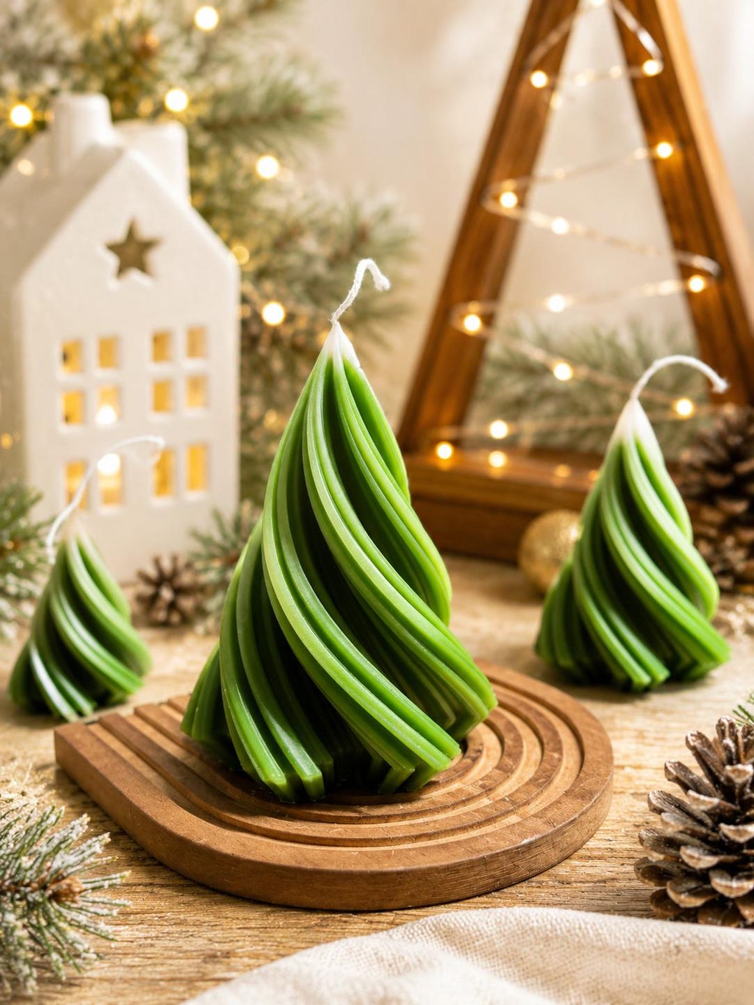 Handmade Soy Wax Christmas Tree Candle: Festive Holiday Decor - Etsy