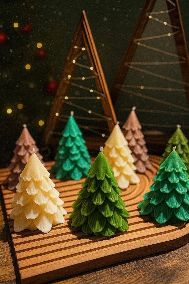 Handmade Christmas Tree Candle: Soy Wax Holiday Decor - Etsy