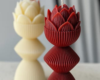 Handgemaakte kaars met lotusbloem sojawas: elegant bloemendecor