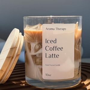 Candela al caffè freddo, candela di soia profumata al caffè realistico, regalo per gli amanti del caffè, estetica del caffè freddo, candela decorativa da bar, regalo per lei