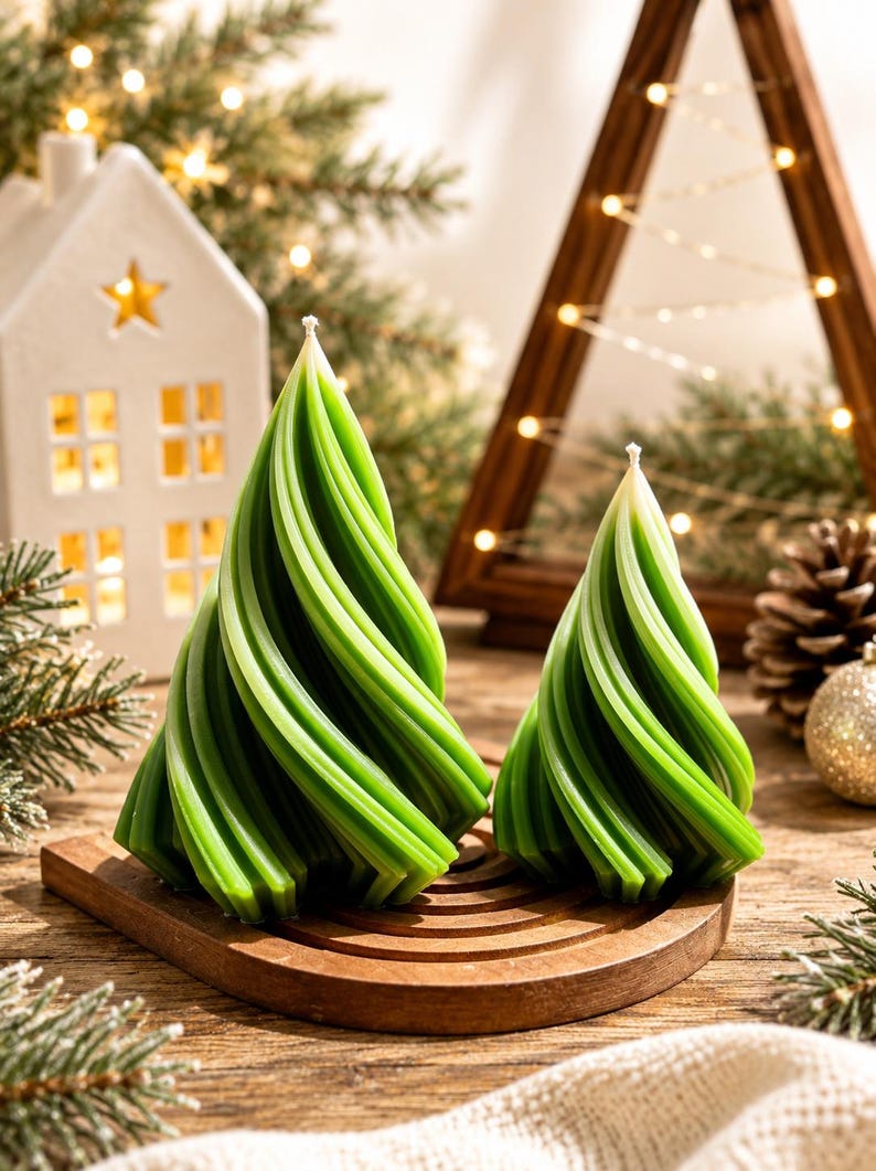 Handmade Soy Wax Christmas Tree Candle: Festive Holiday Decor - Etsy